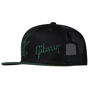 Gibson Slash Skully Trucker Hat, Black and Green one size
